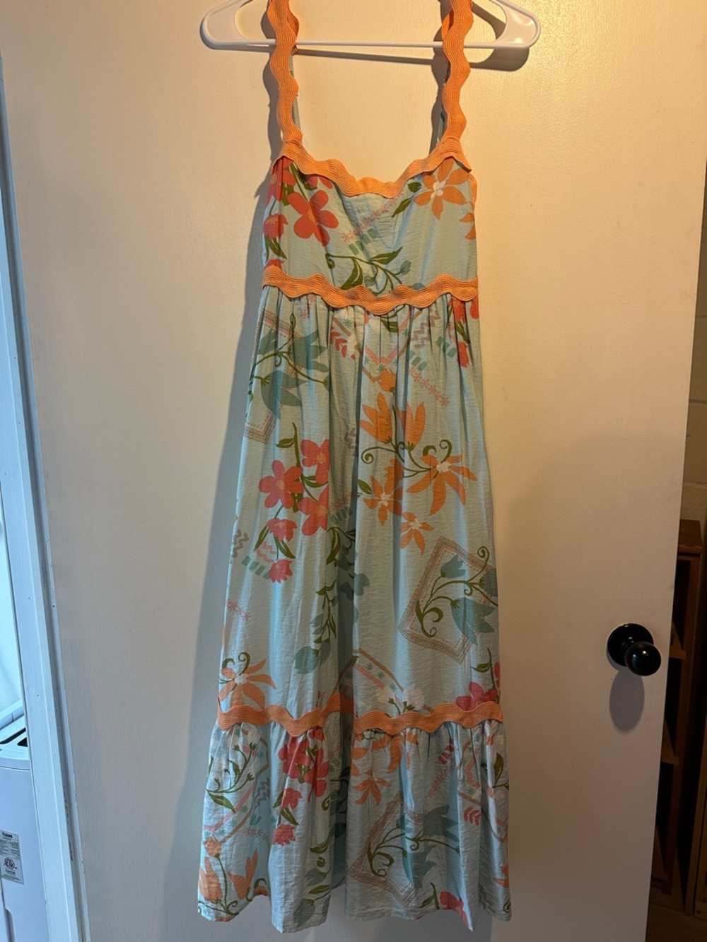 Floral Sundress with Orange Trim